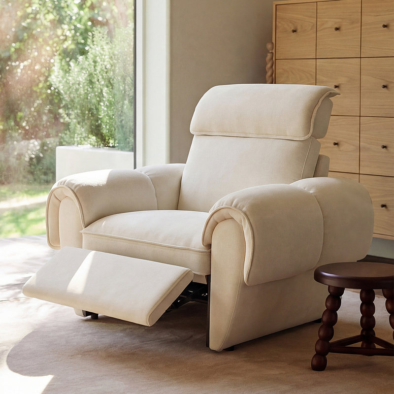 Reclining Modular Sectionals Armchair, Single-Seater Power Recliner, Off White, 1 Power Seat