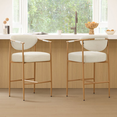 Tabouret de bar rembourré de 68,5 cm avec accoudoirs