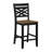 5pc Counter Height Dining Set Round Table with Storage and 4 Counter Height Chairs 2-Tone Black and Brown Finish Wooden Furniture