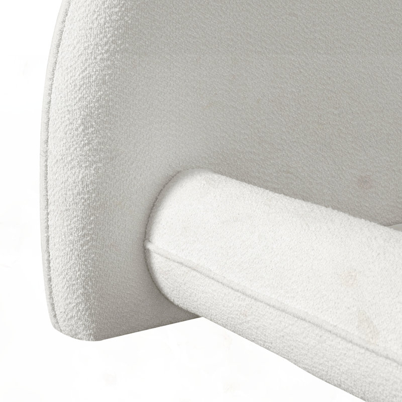 Lit plateforme tapissier avec tissu bouclé, Très grand