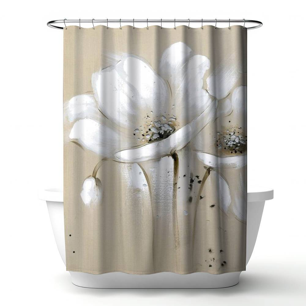 FZDHHY Abstract Mid Century Shower Curtain Set Floral Plant