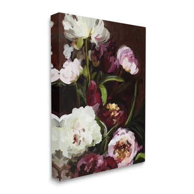 Roses et pivoines modernes sur toile par Amy Hall, peinture