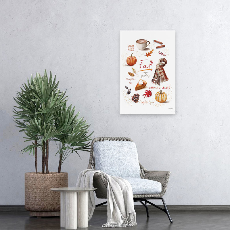 All About Fall - Contemporary Fall Elements Cozy Scarves - Art de la tarte à la citrouille, H 16 po x l 24 po