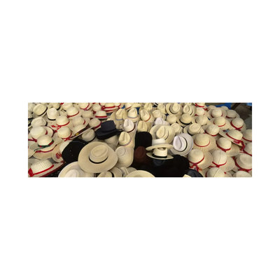 High Angle View Of Hats In A Market Stall, San Francisco El Alto, Guatemala - Wrapped Canvas Panoramic Print