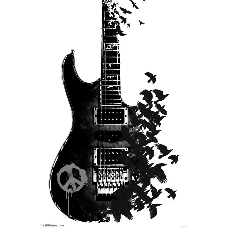 Impression sur papier guitare crow