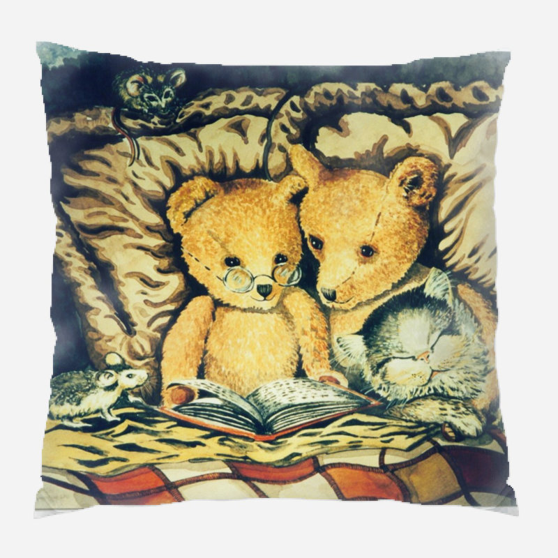 Coussin décoratif aquarelle Burnes, Microsuède, Intérieur