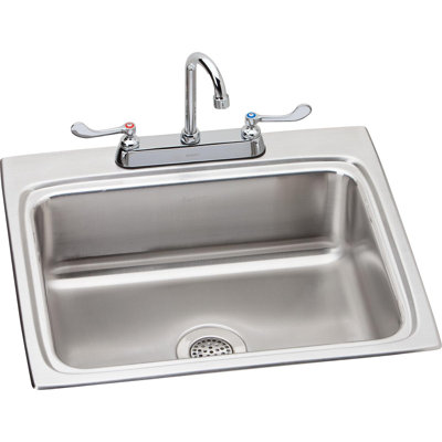 Évier de cuisine encastré avec robinet L 25 po x l 22 po Lustertone