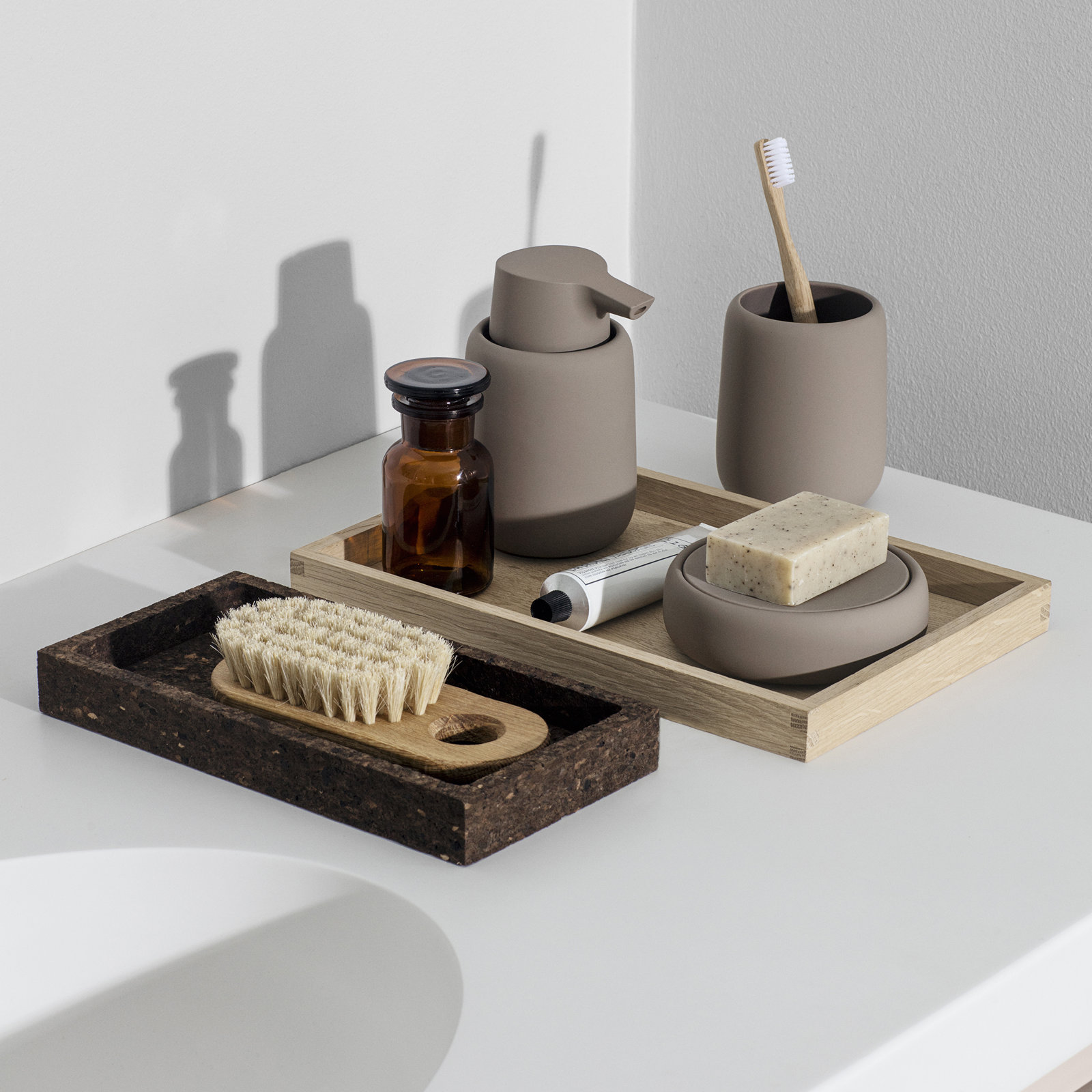 Sono Soap Dispenser, Satellite Taupe