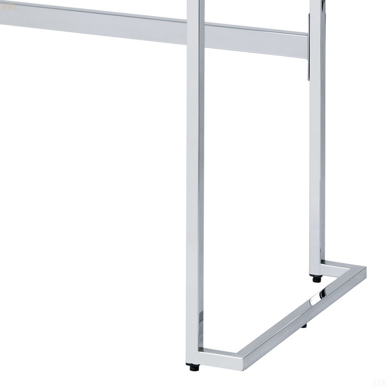 Bureau d'écriture blanc avec plateau en faux marbre et finition chromée