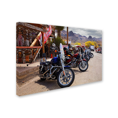 Alexan «Rt 66 Fun Run Oatman Motorcycles», reproduction de photo sur toile tendue