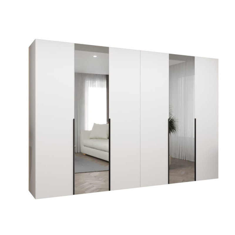 Blina 6 Door Manufactured Wood Wardrobe, White