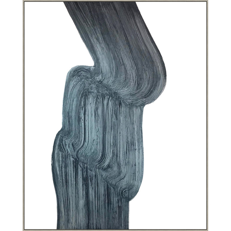Gray Blue Swirl Painting by Thom Filicia