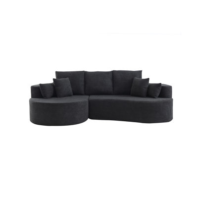 106 In. 2 - Piece Fabric Cloud Curved Sectional Boucle Sofa,CHAISE LOUNGE