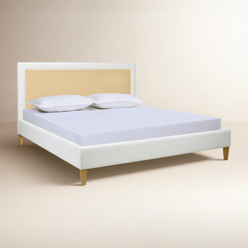 Billingsly Upholstered Cane-Back Bed, Queen 1