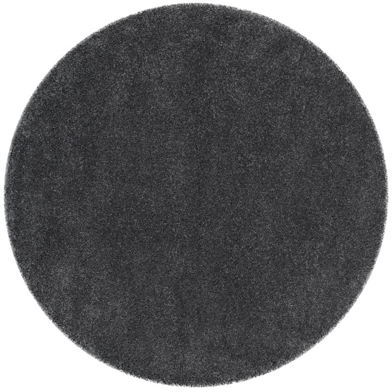 Vandoren Shag Performance Rug, Round 4', Dark Gray