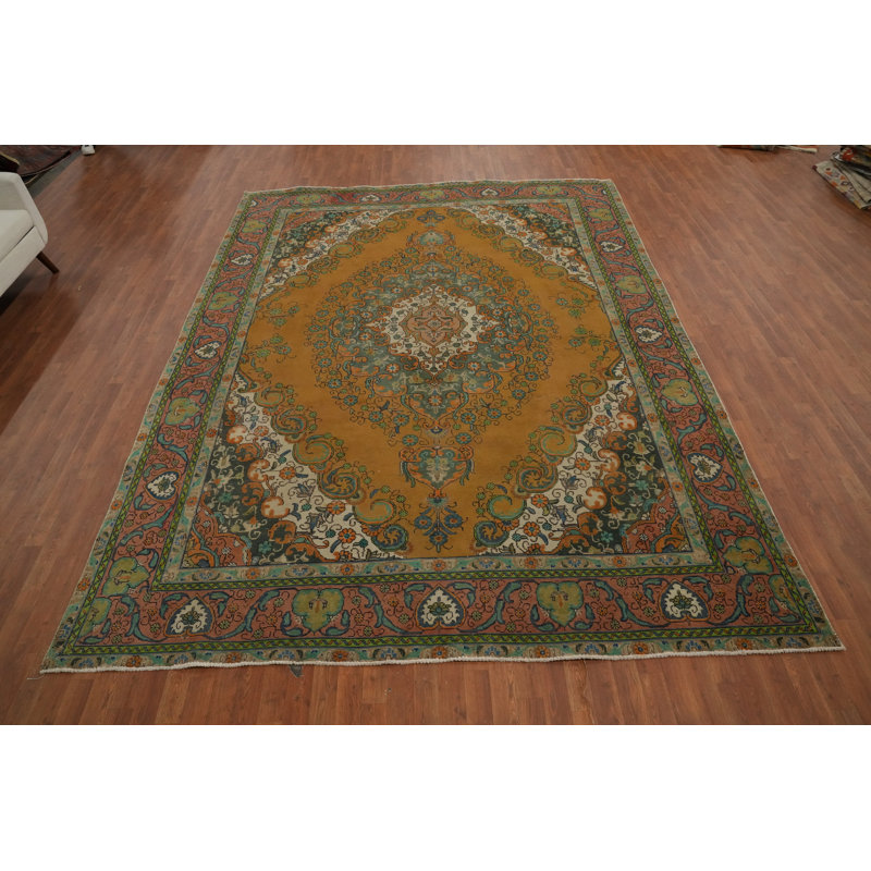 Tapis traditionnel rétro en laine 9 x 12