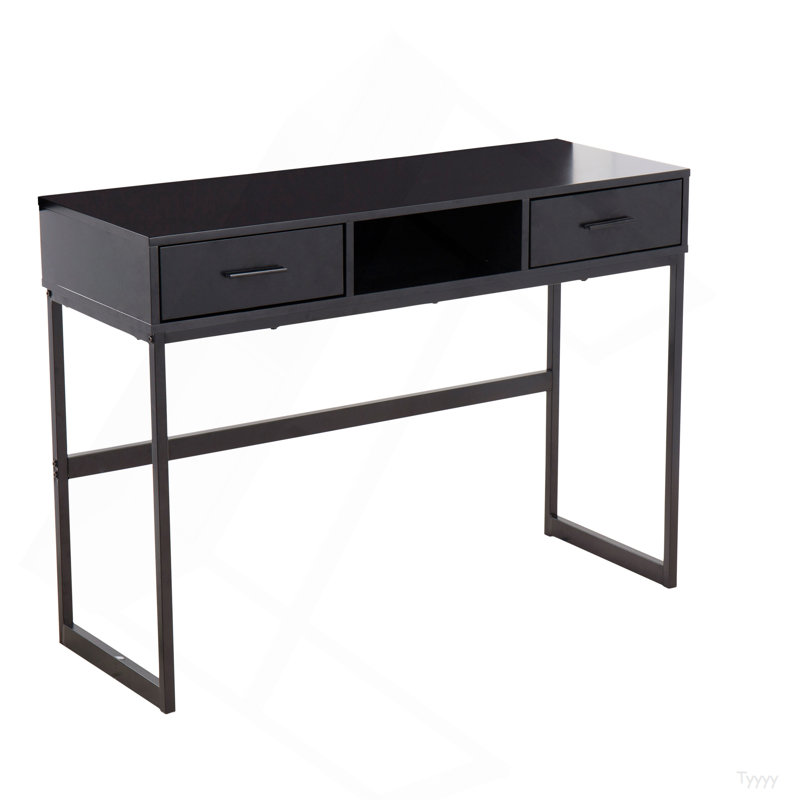 Console Franklin en métal noir et bois noir par Lumisource, Noir