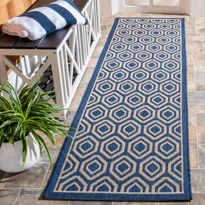 Tapis d'intérieur / extérieur à motif géométrique Deedrick