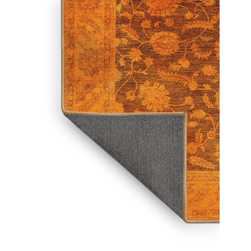 Thorbern Oriental Orange Area Rug, Rectangle 6' x 9'