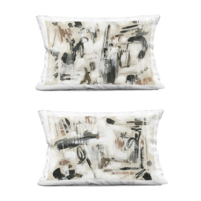 Coussin Neutral Earth Tones Abstraction Design par June Erica Vess (ensemble de 2)