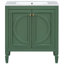 Meuble-lavabo rétro de 60 po, lavabo double, structure et planches en bois massif, meuble-lavabo à fermeture en douceur en céramique rouille lisse, couleur, style rétro, matériau, grand espace de rangement réglable et imperméable avec