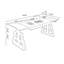 Bureau à 2 tiroirs noir + brun-noisette réglable en hauteur massif + bois manufacturé + acier-108218807
