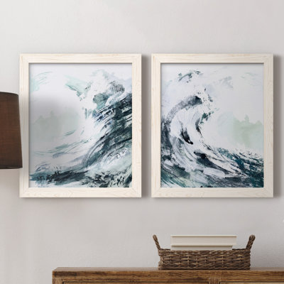 «Blue Crest I», ensemble de 2 reproductions d'art sur toile