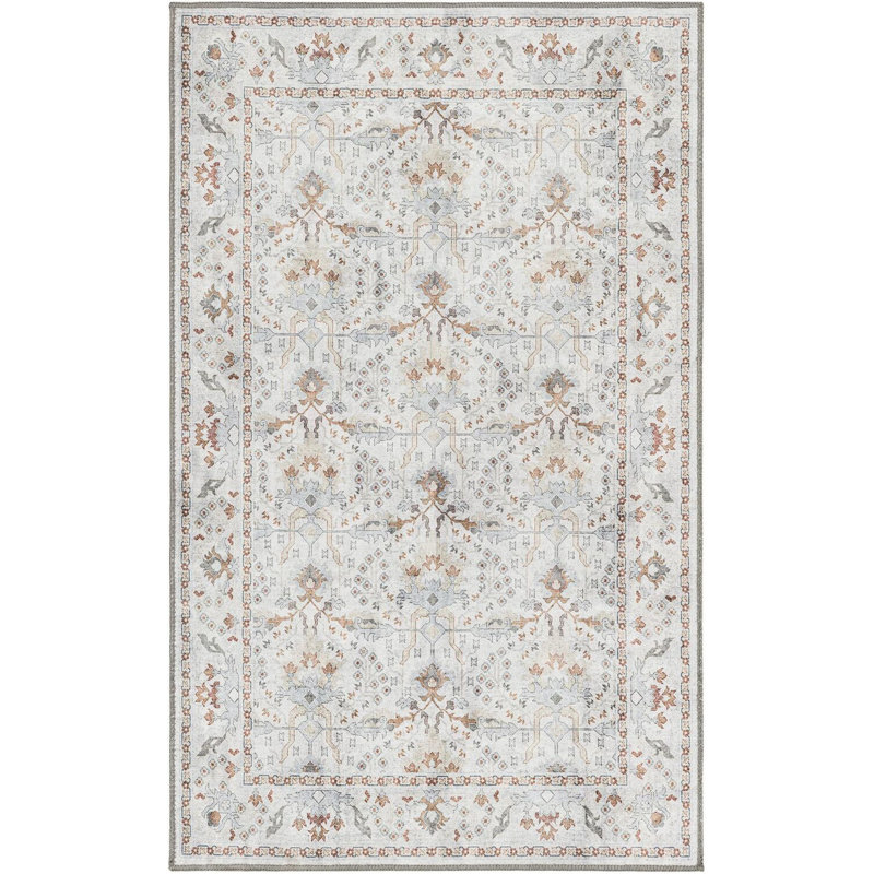 Tapis traditionnel Guljan couleur ivoire, Rectangle 3 pi 6 po x 5 pi 6 po