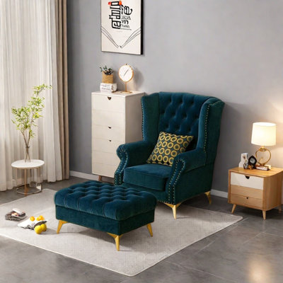 Luxury Soft Fabric Chair with Gold Legs