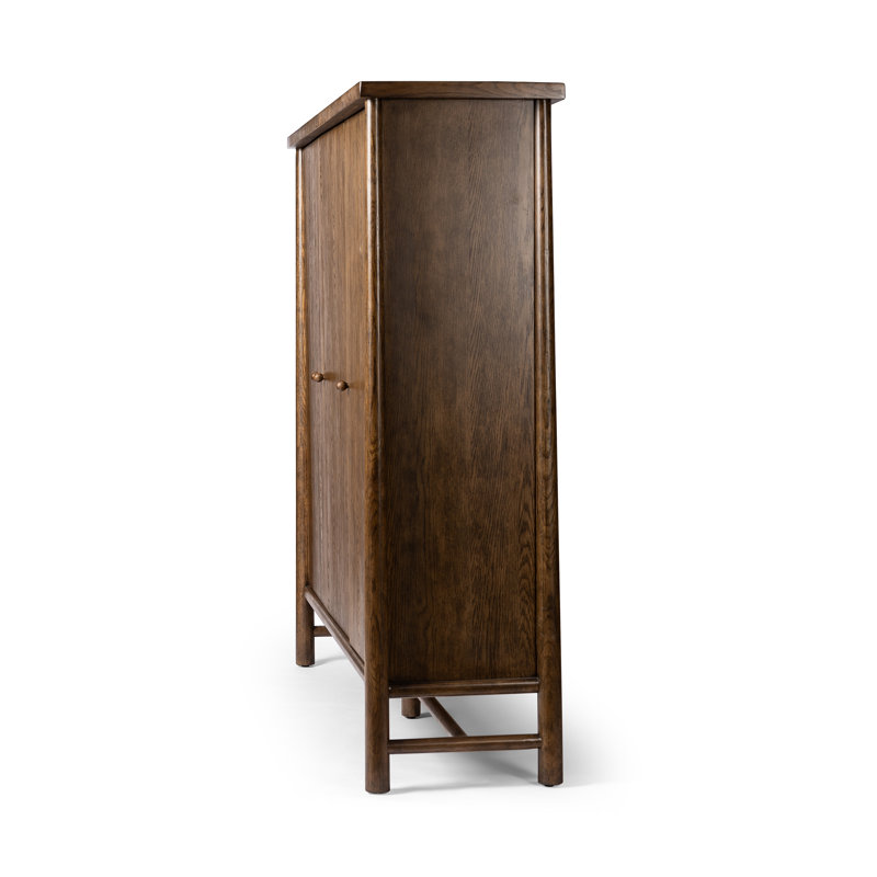 Renaud 3-Door Cabinet-Dark Toasted Oak, Brown