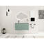 Armoire de salle de bain 36 po avec lavabo en résine et armoire latérale, 36 po, blanc, contemporain, unité de fabrication en contreplaqué, style contemporain, fermeture en douceur