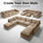 Heffernan 138.29” W Oversized 8-Seater Composable Modular Sofa-488195965-494264934