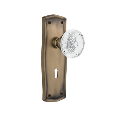 Prairie Plate with Decorative Keyhole and Crystal Meadows Knob