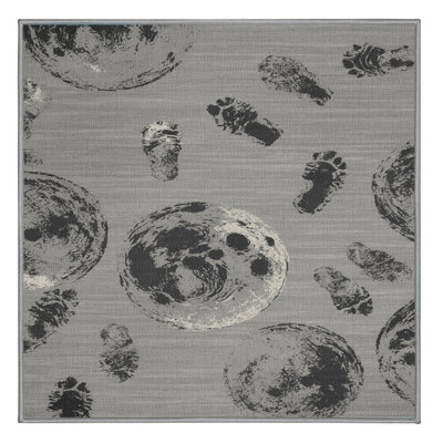 Machine Washable Space Grey Area Rug