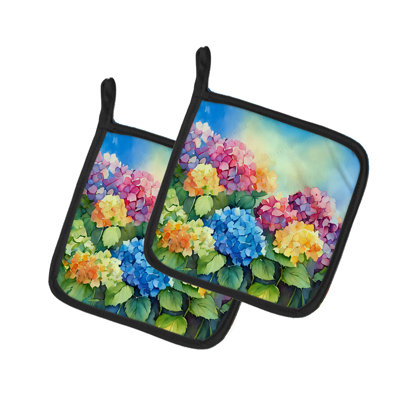 Caroline's Treasures Floral Polyester Potholder Set