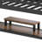 Twin Xl Metal Loft Bed With Built-in Desk & Non-woven Fabric Storage Drawers, Noise-free Design With Ladders & Guardrails, No Box Spring Needed, Black, Space-saving For Dorms & Apartments