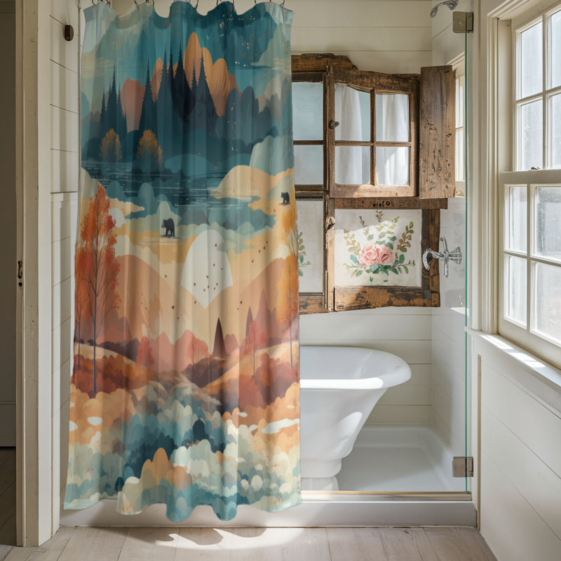 Rideau de douche Indalecia, H 74 po x l 71 po