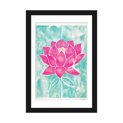 Strickler " Mint & Pink Background Lotus Blossom " by Cat Coquillette