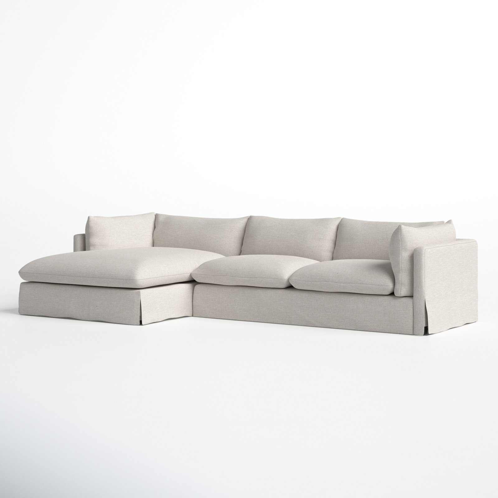 Zuri Upholstered Chaise L-Sectional, 31.5" H x 133" W x 67" D, Left Hand Facing, Bennett Moon Polyester Blend