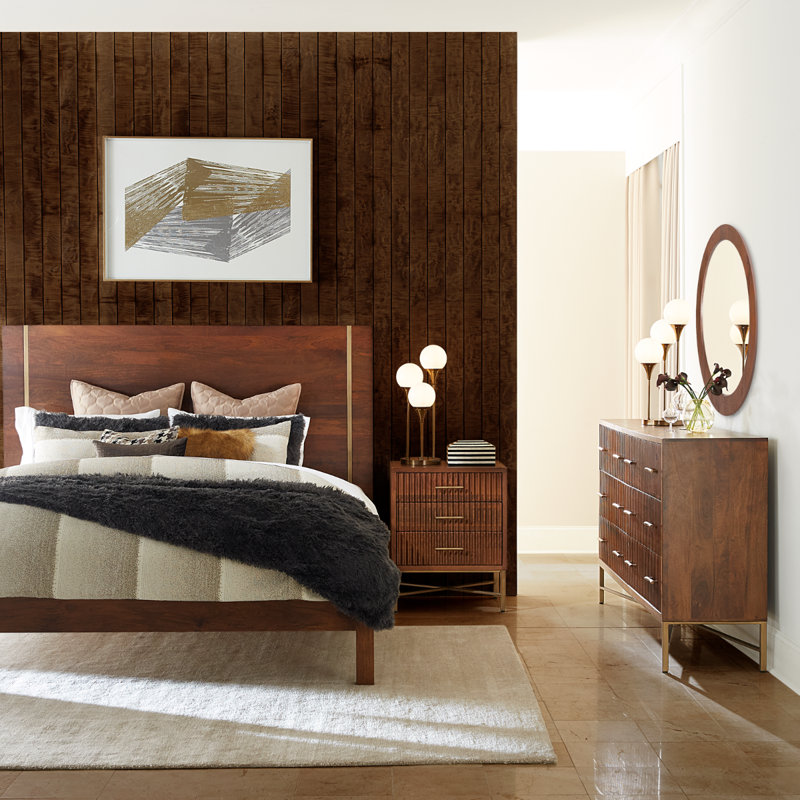 Manhattan Retro Mid Century Acacia Wood Dresser