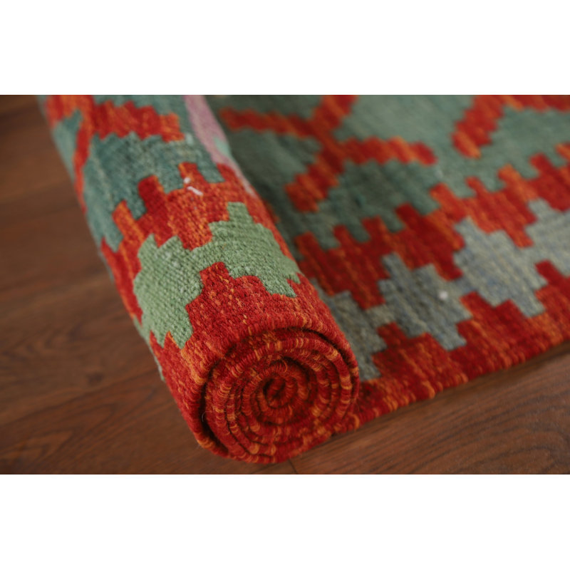 Tapis décoratif géométrique kilim oriental 4 x 6