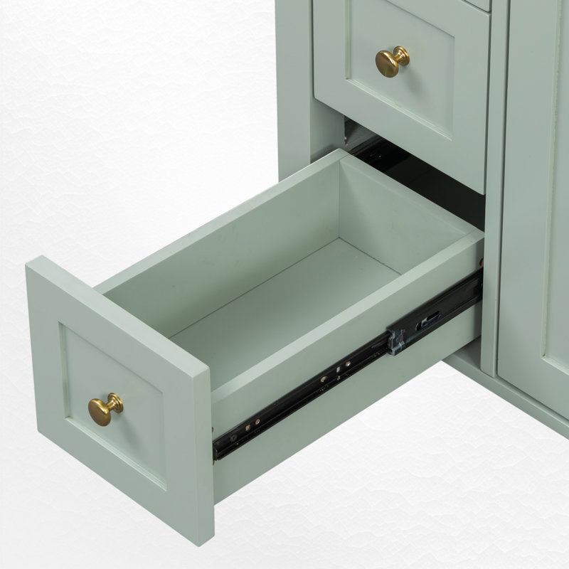 24" Single Bathroom Vanity Set, Gold, Green