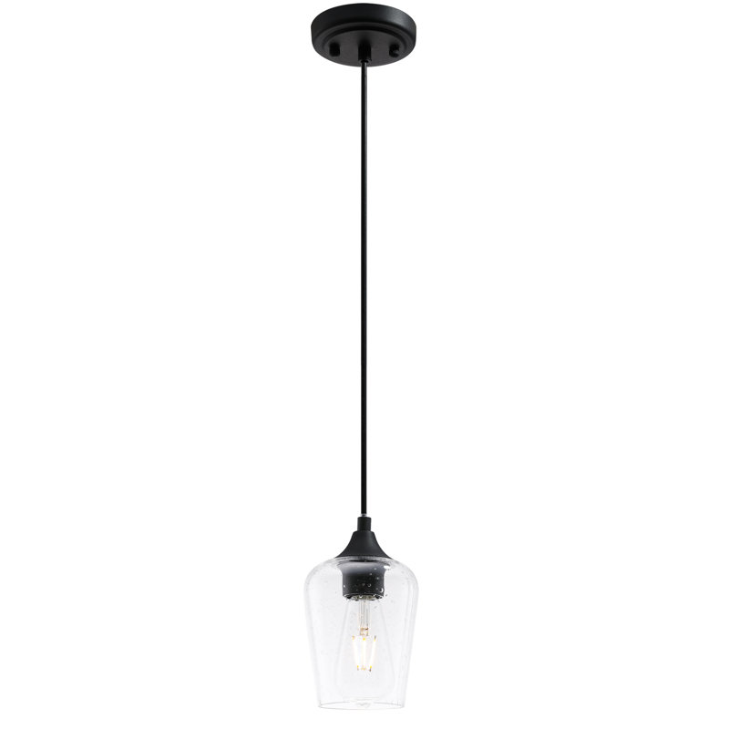 Pennell 1 - Light Single Pendant, Black, Seeded