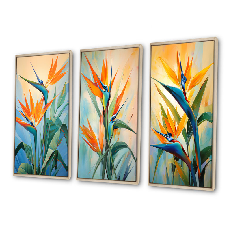 Profil de paradis fleur, Cadre flottant brun, H 40 po x l 60 po