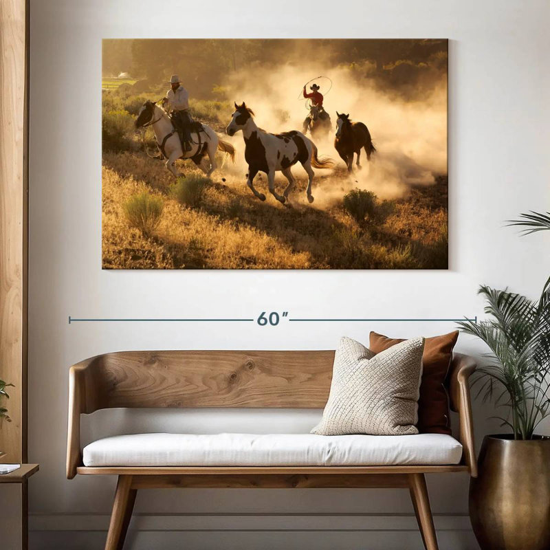Lelar Western Cowboys, 34" H x 51" W