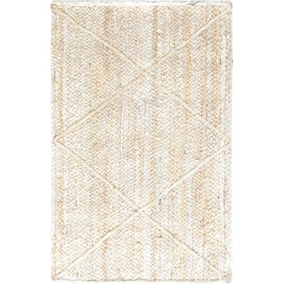 Tapis beige tressé à la main Carlotta