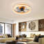 Ventilateurs de plafond avec lumières à DEL à intensité variable, installation encastrée de ventilateurs de plafond minces et modernes (orange)-104019431