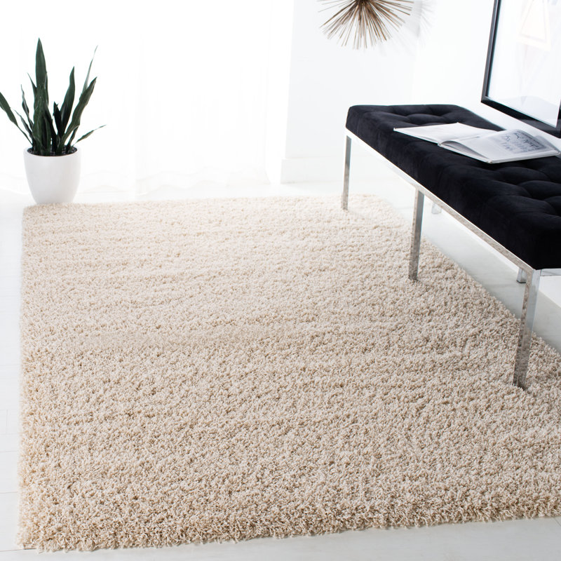 Tapis de couleur unie à poils longs Rizco Performance, Rectangle 10 pi x 14 pi