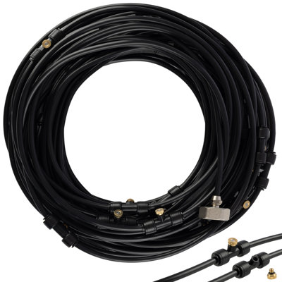 Système de refroidissement d'extérieur Water Mister avec tubulure de 65 pieds, 20 buses de brume et connecteur standard de 3/4 po