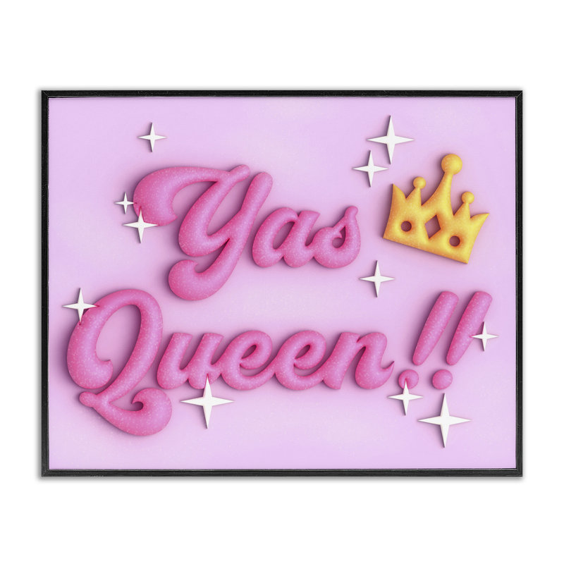«Retro Yas Queen Giclee Art» par Ziwei Li, H 24 po x l 30 po, Cadre noir